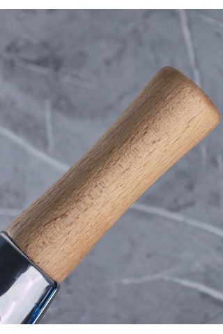 Ahşap Saplı Çelik Rende - Paslanmaz Mutfak Rendesi - Üçgen, 28 Cm Açık Kahverengi