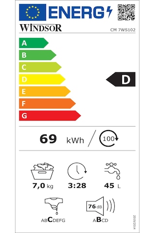 Windsor CM 7WS102 1000 Devir 7 KG Çamaşır Makinesi