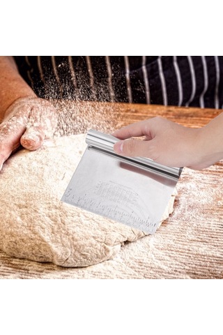 Vkemall 2 Adet Paslanmaz Çelik Hamur Kesici - Ölçüm Ölçeği Li - Pasta, Kek, Un Topakları İçin Multifonksiyonel Diğer