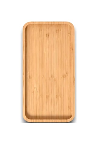 Mucit Home Bambu Dikdörtgen Sunum Ve Servis Tepsisi - Ahşap Tepsi - Yağdanlık Altlığı 1 Adet Ahşap