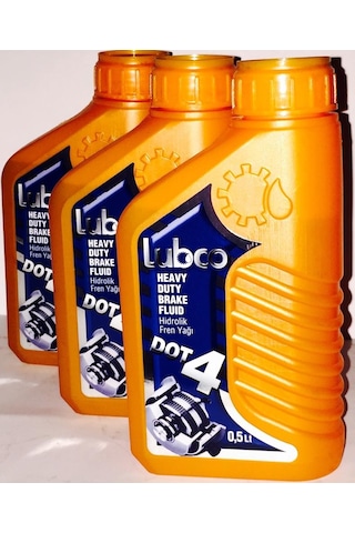 Lubco Dot 4 Fren Hidrolik ve Debriyaj Dolum Yağı 500 Ml 3 Adet