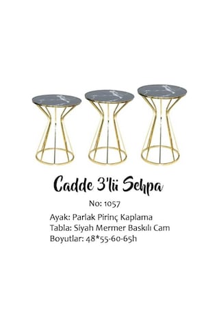 Brc Cadde Zigon Model Siyah Mermer Temper Cam Metal Çelik Gold Renk Kaplama Kutuda Sevk El Yapım