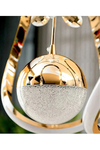 Ey-El Tasarım A++ Plus Ahtapot Beyaz Gold Led Avize Sarkıt Toplu Beyaz