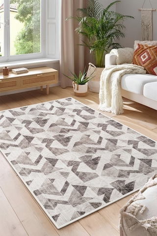 Villadia Home Textile Kaymaz Taban Modern Desen Halı Yolluk Leke Tutmaz Kolay Temizlenir Koridor Salon Yatak Mutfak Odası Vd4037kahve Kahve