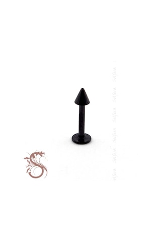 Solfera Vücut Piercing 11 Mm Siyah Renk Çene Dil P347 Siyah
