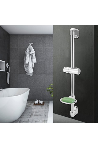 Xindoker Stainless Steel Duş Başlığı Tutucu: Yükseklik Ve Açı Ayarlanabilir, 360 Döner Sabun Rafı, Kolay Kurulum Diğer