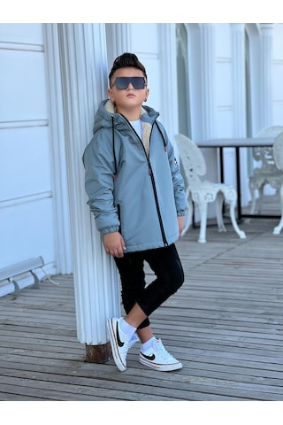 Erkek Çocuk Kapüşonlu İçi Kürklü Mont Km3050 Mint