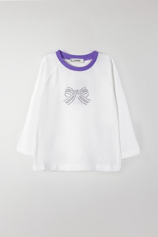 Luess Kız Çocuk Kurdela Detaylı Bisiklet Yaka Tişört 2-3 7-8 Yaş -beyaz Beyaz