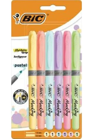 Bic Marking Fosforlu Kalem Pastel 6'Lı