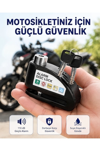 Taşınabilir Alarm Disk Kilidi Motosiklet Scooter Bisiklet Güvenlik Yeni Nesil Najmaddin