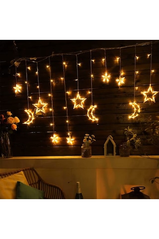 Upway Hilal Yıldız 120 Led İç Ve Dış Mekan 3x1m Dekoratif Aydınlatma Sarı