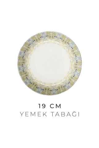 Kitchen Life 12 Parça 4 Kişilik Mozaik Bahçesi Porselen Yemek Takımı - New Bone Yemek Seti