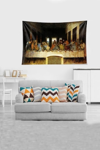 Pelangi Bej Son Akşam Yemeği Leke Tutmaz Kadife Kumaş Duvar Örtüsü Duvar Halısı Tapestry Ywll404, 100 X 140 Çok Renkli