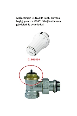 Danfoss Termostatik Radyatör Vanası Başlığı - Rakorlu - 013G5034