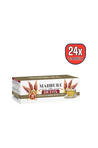 Mahbuba Kinoalı Karışık Detox Diyet Glutensiz Form Bitki Çayı 1 Aylık - 30 Kullanım Net 60gr X 2