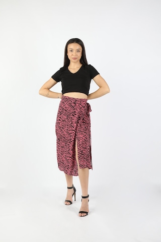 Kadın Viskon Pembe Etek Pembe