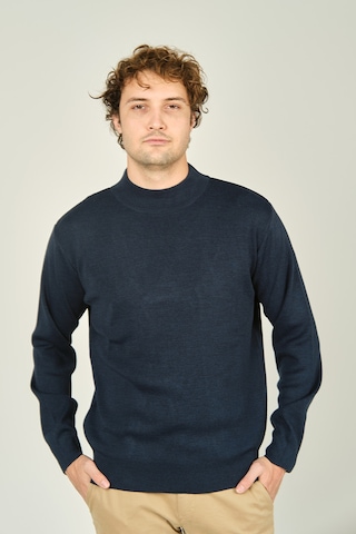 Ateş Triko Erkek Yarım Balıkçı Yaka Yün Kazak 6091024 Indigo Indigo İndigo