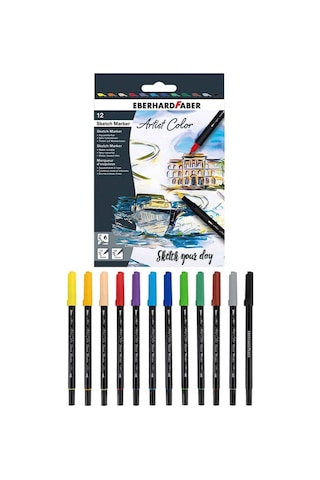 Eberhard Faber Artist Color Eskiz Markörü 12 Renk Set