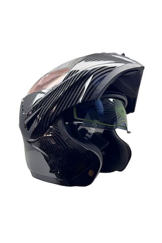 Kask Vrt Marka Vizörlü Çeneden Açılır Carbon