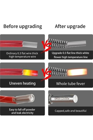 Dancemonkey 12v 50w 3d Yazıcı Isıtıcı Kartuş Paslanmaz Çelik 1m Beyaz Beyaz