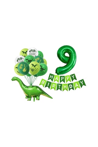 Vkemall Küçük Dinozorlu Kartoon Sayı Balon Seti - Doğum Günü Partileri İçin 32 Ve 12 İnç Lateks Balonlar Paketi
