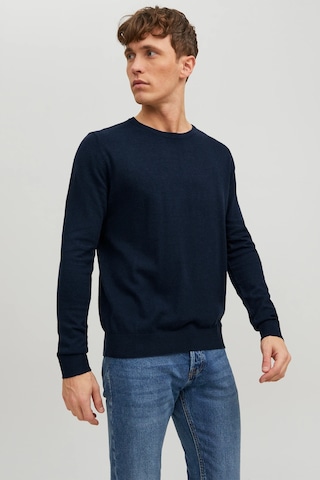 Jack & Jones Erkek Basic İnce Lacivert Triko Kazak - 12208364 Lacivert