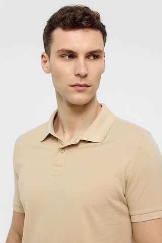 Bej Slim Düz Polo Yaka Tişört-38583 Bej