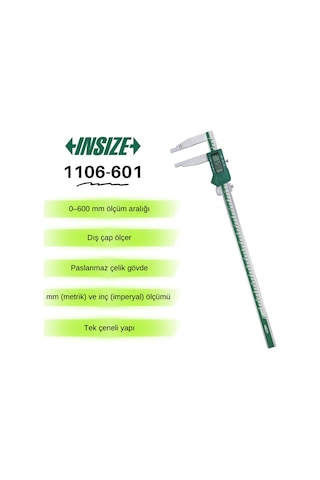 İnsize 1106-601 Tek Çene Dijital Kumpas 0-600mm
