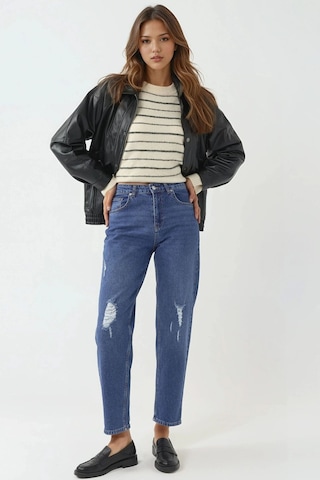 Hiccup Yırtık Detaylı Slim Fit Kot Pantolon Orta Mavi Denim