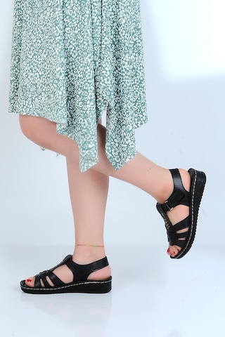 Moda Ayakkabı 58412 Polero Kadın Düz Yazlık Sandalet