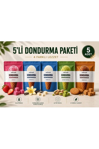 Refresh Freeze Dry Dondurma 5 Li Karışık Set Dondurularak Kurutulmuş Dondurma 5x40g Çok renkli