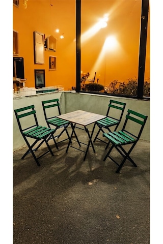 Balkon Bahçe Mutfak Bistro Set Katlanır Masa-sandalye Yeşil