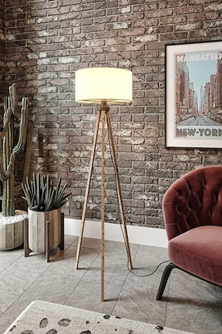Modern Lambader Kumaş Abajur Ahşap Ayak Krem Kahve Ly509 Modern Lambader Kumaş Abajur Ahşap Ayak Krem Kahve Ly509
