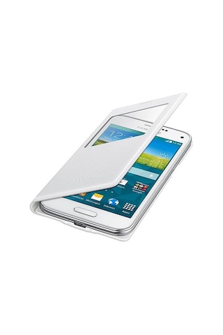 Galaxy S5 Mini İle Uyumlu Kılıf S View Beyaz Ef-cg800bhegww