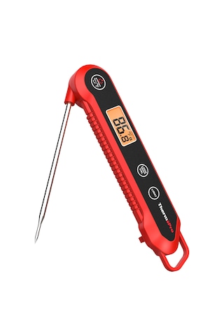 Thermopro Tp-03h Su Geçirmez Katlanabilir Profesyonel Gıda Pişirme Termometresi-kırmızı