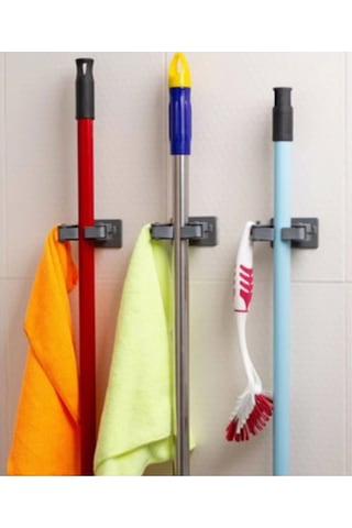 3'lü Çok Amaçlı Mop Fırça Paspas Askı Aparatı