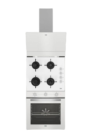 Beko BFC 220 HB - BOCD T 6011 EHB - BDE 6050 HB Beyaz Cam Ankastre Set