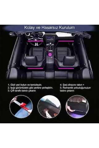 Honda Civic Fb7 Uyumlu Rgb Ayak Altı Led 12 Led Kumandalı Müzik Duyarlı Araç İçi Aydınlatma 7 Renk 12v 1