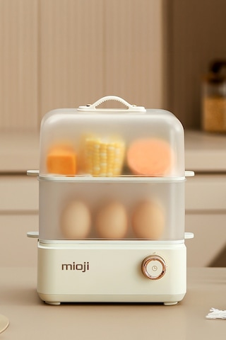 Mioji EG8B 500 W Yumurta Ve Çok Amaçlı Buharlı Pişirici Beyaz