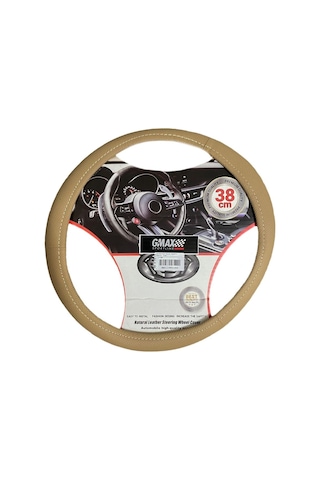 Noktalı Model Geçmeli Direksiyon Kılıfı 38 CM Sade Bej GLZ840