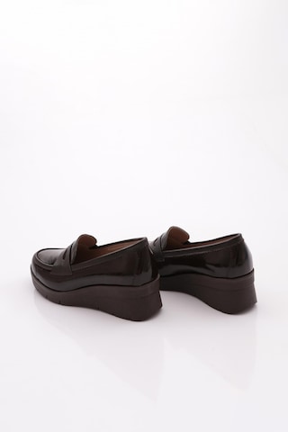 Dgn 1042 Kadın Loafer Ayakkabı Kahve Rugan
