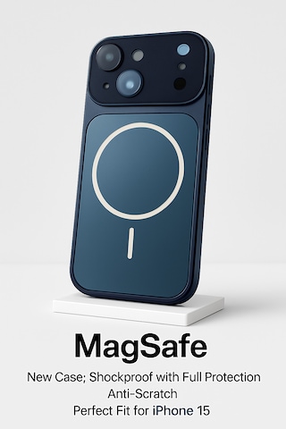 İphone 15 Ag Glass Magsafe Siyah Kaliteli Kılıf Yeni Trend Şok Emici & Tam Koruma, 5 Renk Lacivert