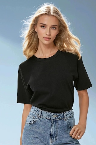 Hiccup Pamuklu Basic Bisiklet Yaka T-shirt Siyah