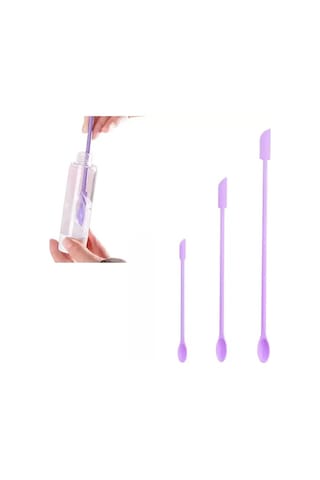 Willowhaven 3'lü Mor Mini Spatula Seti - Krem Ve Losyon Sıyırıcı, Dar Şişe Aparatı