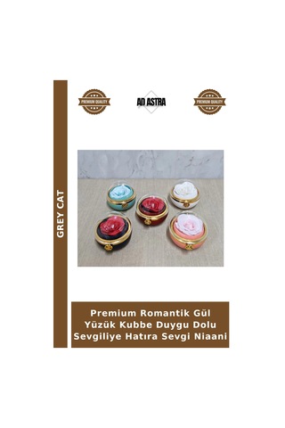 Premium Romantik Gül Yüzük Kubbe Duygu Dolu Sevgiliye Hatıra Sevgi Niaani Çok Renkli
