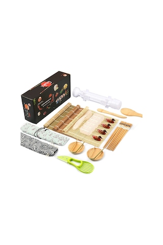 Wezone 23 Parça Sushi Yapım Seti: Bambu Mat, Çubuk, Bıçak Ve Aksesuarlar - Profesyonel Ve Başlangıç Seviyesi İçin Mutfak Araçları Çok Renkli