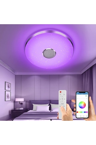 Hpytech Akıllı Tavan Aydınlatma Smart Life Rgb Led Lamba Bluetooth Müzik Uzaktan Kumanda Çok Renkli