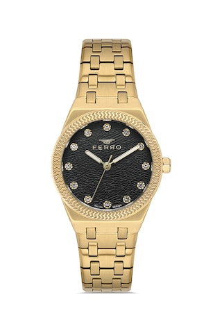 Ferro Fl40146a-b2 Quartz Çelik Sarı 30 Mm Kadın Kol Saati