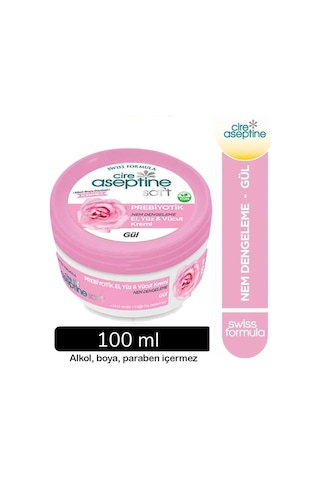 Cire Aseptine Soft Gül Özlü Nem Dengeleyici , Besleyici Prebiyotikli Krem 100 Ml