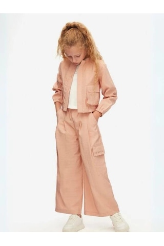 Nk Kids Kız Çocuk Rose Düğmeli Ceket-15552 Pudra